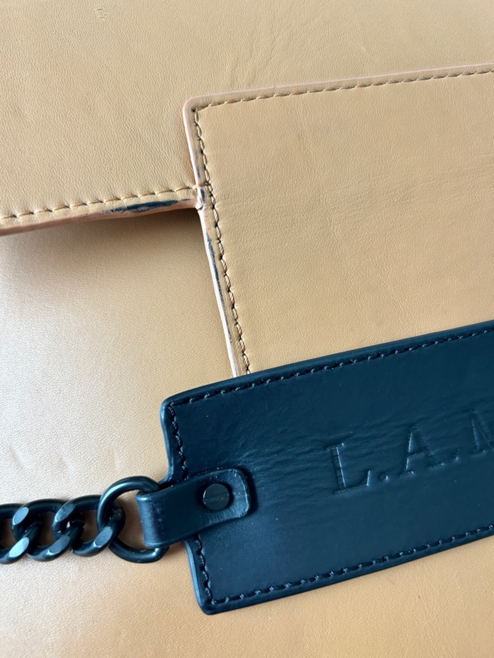 L.A.M.B. Tan Leather Shoulder Bag - Picture 3 of 9
